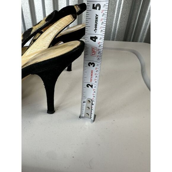 Kate Spade Leopard Calf Hair Peep Toe Slingback Heels Size 7B - Picture 11 of 12